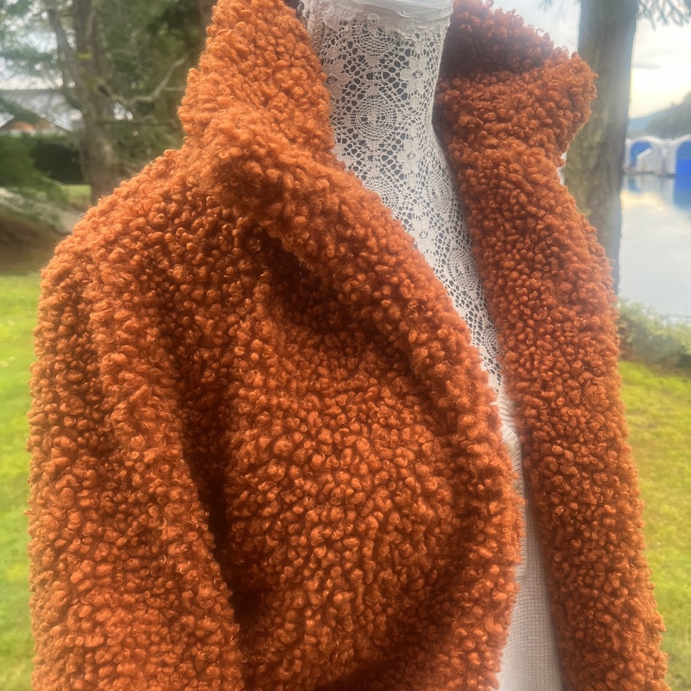 BROWN TEDDY COAT SIZE M